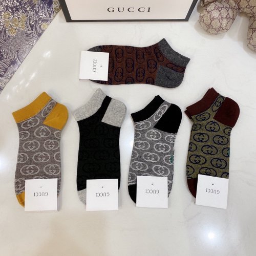 Gucci Socks 5 Pairs with Original Box Luxury Brand Breathable Gucci Sock