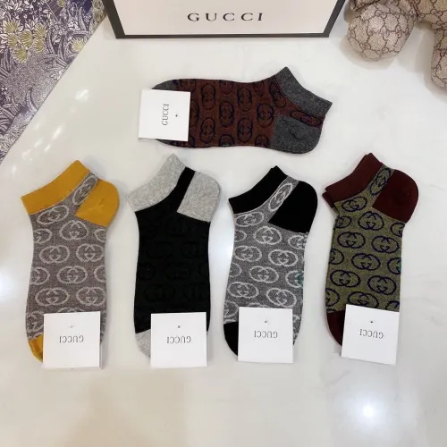 Gucci Socks 5 Pairs with Original Box Luxury Brand Breathable Gucci Sock