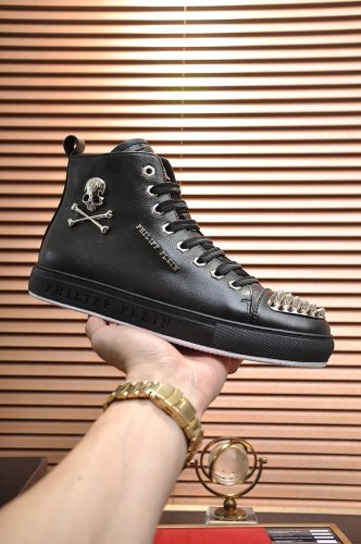 Philipp Plein Men Shoes Sneakers High Top Sneaker Fashion Design Luxury Brand Ankle Boots with Original Box