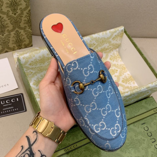 Gucci Womens Shoes Slippers Slides Casual Design Luxury Brand Leather Princetown leather slipper with Original Box