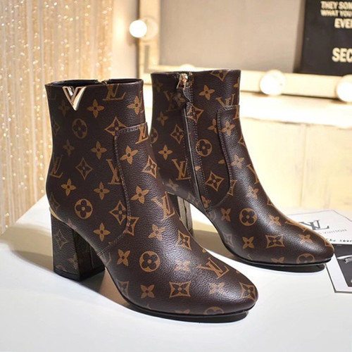 Louis Vuitton Women Shoes Boots Fashion Ankle Boots Luxury Brand Leather Design with Original Box