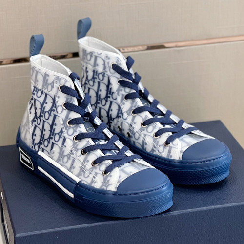 Dior Mens Shoes Sneakers Casual Luxury Brand B23 HIGH-TOP SNEAKER Dior Oblique Canvas with Original Box 3SH118ZMK_H761