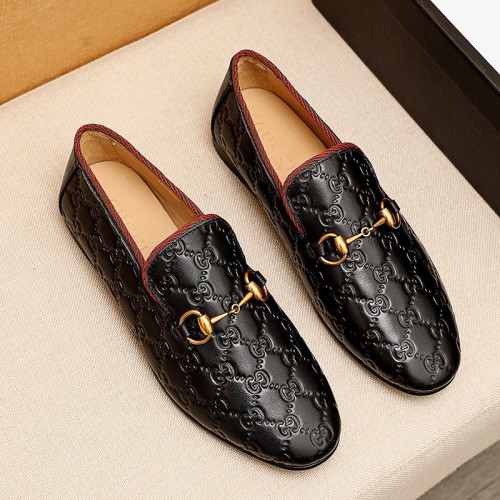 Gucci Mens Shoes Leather Design Luxury Brand Business Dress Shoes for Men with Original Box