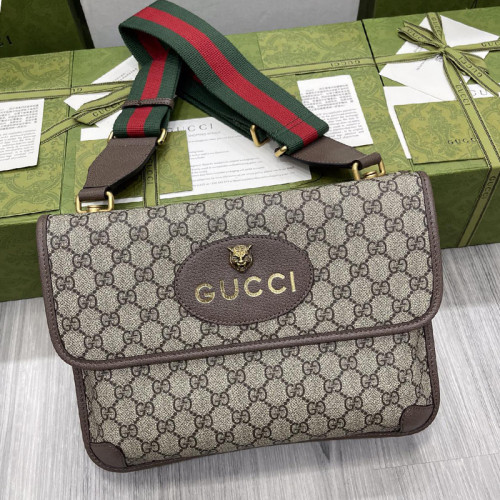 Gucci Womens Mens Bags Crossbody Shoulder Messenger Bags Luxury Brand Gucci GG Supreme Neo Vintage Messenger Bag with Original Box 495654 9C2VT 8745