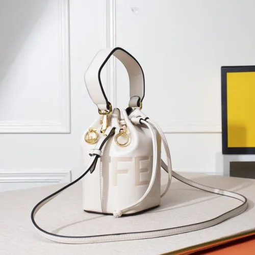 Fendi Womens Bag MON TRESOR White Leather Mini-Bag