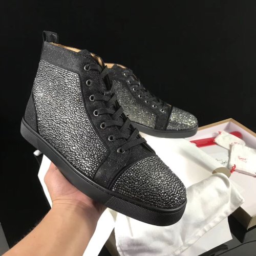 Christian Louboutin Mens Shoes Luxury Brand Red Bottom Design Louis Junior Spikes Flat with Original Box CL sneakers