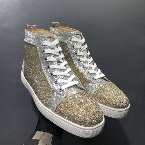 Christian Louboutin Mens Shoes Luxury Brand Red Bottom Design Louis Junior Spikes Flat with Original Box CL sneakers