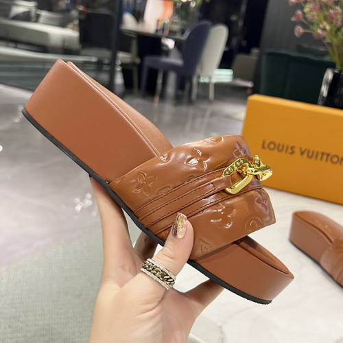 Louis Vuitton Womens Shoes Sandals Slippers Luxury Brand Louis Vuitton JUMBO FLATFORM MULE with Original Box 1A9QYY