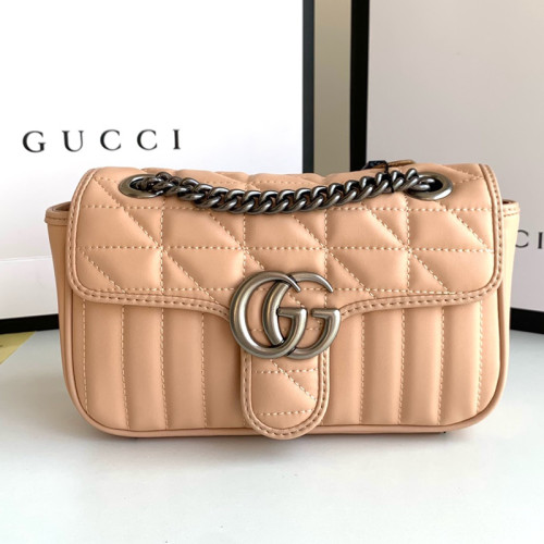 Gucci Womens Bags Shoulder Messenger Bag Luxury Brand Gucci GG Marmont matelassé mini bag with Original Box 446744 UM8AN 2754