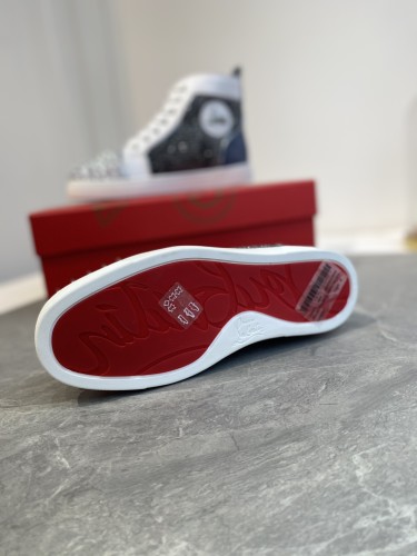 Christian Louboutin Mens Shoes Luxury Brand Red Bottom Design Louis Junior Spikes Flat with Original Box CL sneakers