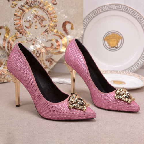 Versace Brand Womens Sandals Shoes Leather Big Size LA MEDUSA PATENT SAFETY PIN LEATHER PUMPS High Heel Design Luxury Brand Sandals for Women