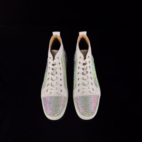 Christian Louboutin Mens Shoes Luxury Brand Red Bottom Design Louis Junior Spikes Flat with Original Box CL sneakers