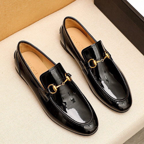 Gucci Mens Shoes Leather Design Luxury Brand Business Dress Shoes for Men with Original Box