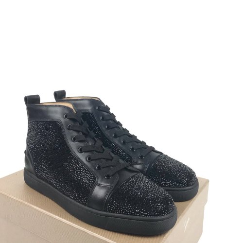 Christian Louboutin Mens Shoes Luxury Brand Red Bottom Design Louis Junior Spikes Flat with Original Box CL sneakers