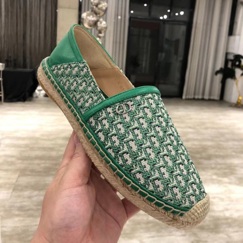 Dior Women Shoes Luxury Brand Design Dior Espadrille Nude Mesh Embroidery Womens Shoes with Original Box