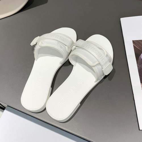 Dior Womens Shoes Sandals Slippers Slide Luxury Brand DIO(R)EVOLUTION SLIDE Shiny Technical Fabric with Dior Oblique Print with Original Box