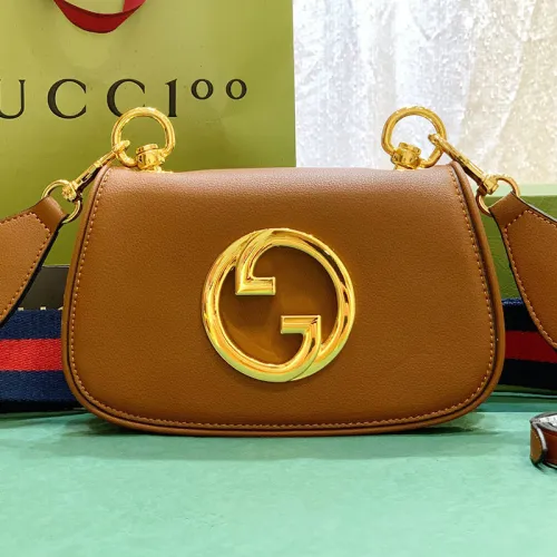 Gucci Womens Bags Shoulder Messenger Bag Luxury Brand Gucci Blondie mini bag in light brown leather with Original Box 698643 UXXAG 8365