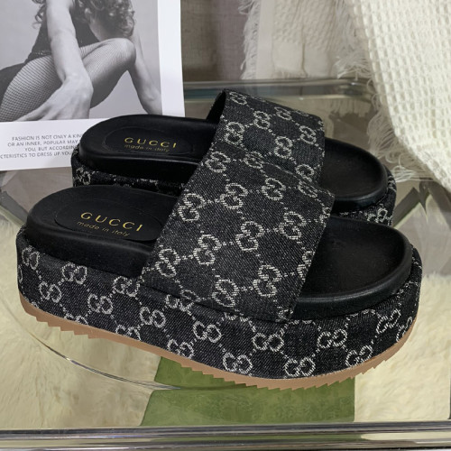 Gucci Womens Shoes Platform Slide Slippers Sandal Summer Design Luxury Brand Women's platform slide sandal with Original Box 623212 UKO00 2580
