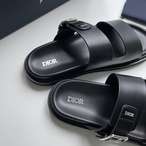 Dior Men Shoes Sandals Luxury Brand Fashion DIOR AQUA SANDAL Black Smooth Calfskin with Original Box 3SA114ZJQ_H900