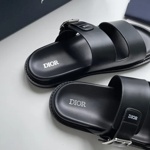 Dior Men Shoes Sandals Luxury Brand Fashion DIOR AQUA SANDAL Black Smooth Calfskin with Original Box 3SA114ZJQ_H900