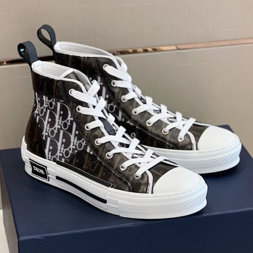 Dior Mens Shoes Sneakers Casual Luxury Brand B23 HIGH-TOP SNEAKER Dior Oblique Canvas with Original Box 3SH118ZMK_H761