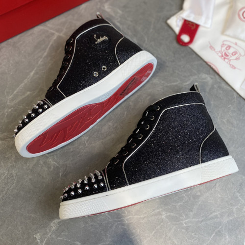 Christian Louboutin Mens Shoes Luxury Brand Red Bottom Design Louis Junior Spikes Flat with Original Box CL sneakers