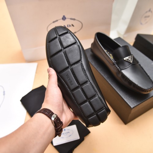 Prada Mens Shoes Casual Loafers Driving Luxury Brand Black Prada Shoes with Original Box