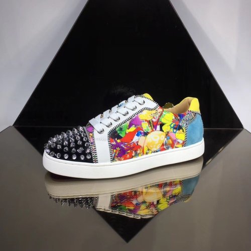 Christian Louboutin Mens Shoes Luxury Brand Red Bottom Design Louis Junior Spikes Flat with Original Box CL sneakers