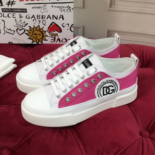 Dolce&Gabbana Womens Shoes Sneakers Fashion Type Luxury Brand Two-tone canvas Portofino Light Low-top sneakers with DG logo with Original Box
