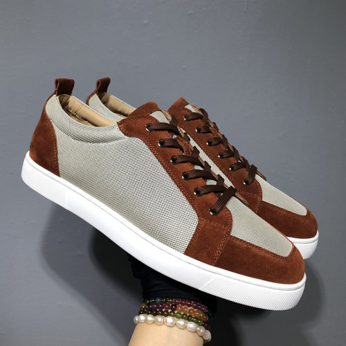 Christian Louboutin Mens Shoes Luxury Brand Red Bottom Design Louis Junior Spikes Flat with Original Box CL sneakers