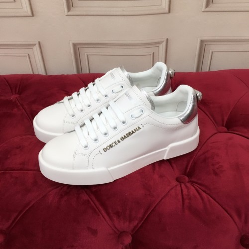 Dolce&Gabbana Womens Mens Shoes Fashion Sneakers Luxury Brand Calfskin Nappa Portofino Sneakers With Lettering