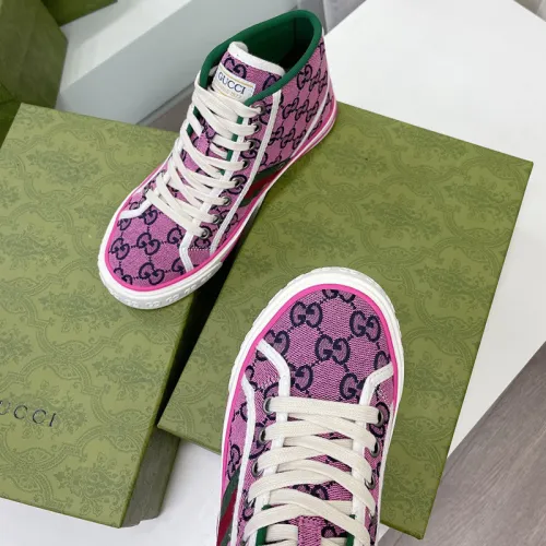 Gucci Womens Shoes Fashion Type Luxury Brand Leather Women's Gucci Tennis 1977 high top sneaker with Original Box