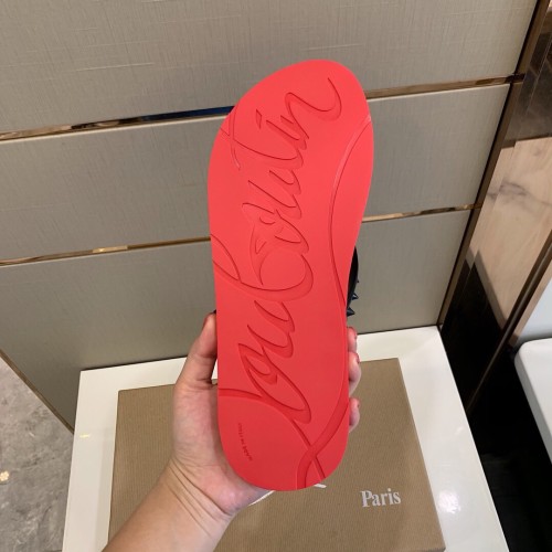 Christian Louboutin Men Shoes Slippers Luxury Brand Red Botton Mens Slides with Original Box Flip Flops