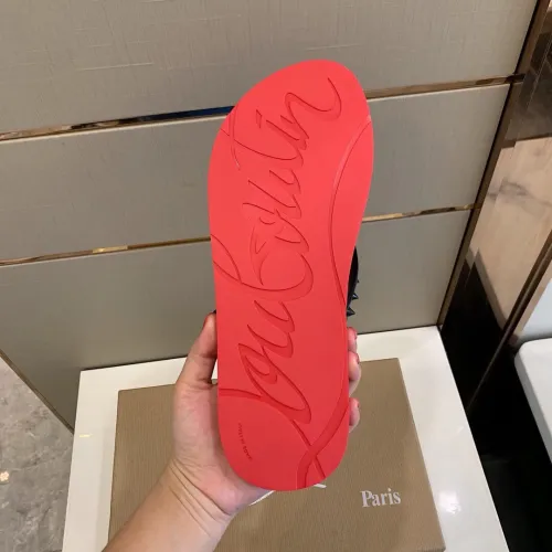 Christian Louboutin Men Shoes Slippers Luxury Brand Red Botton Mens Slides with Original Box Flip Flops