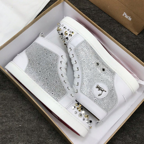 Christian Louboutin Mens Shoes Luxury Brand Red Bottom Design Louis Junior Spikes Flat with Original Box CL sneakers