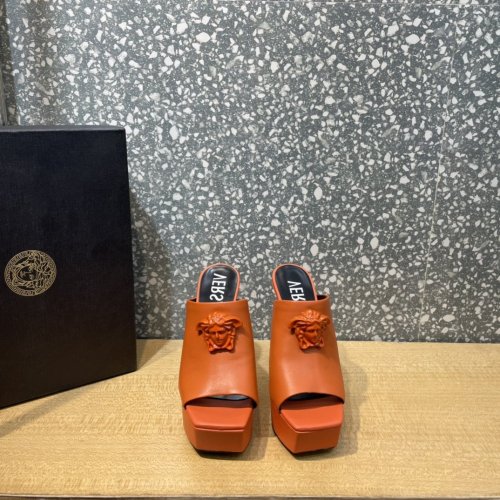 Versace Brand Womens Sandals Shoes Pumps Leather Big Size LA MEDUSA LEATHER PUMPS Design Luxury Brand Sandals for Women