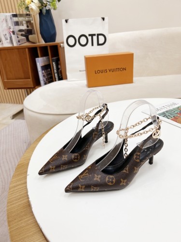 Louis Vuitton Womens Shoes Pumps Sandals Leather Design Luxury Brand Fashion Sandals with Original Box 5cm Heel