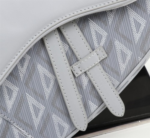 Dior Womens Mens Bag Saddle Bag Luxury Brand Design Fashion Type Shoulder Bags SADDLE BAG Dior Gray CD Diamond Canvas and Smooth Calfskin 1ADPO093CDP_H42E with Original Box