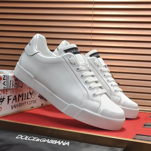 Dolce&Gabbana Men Shoes Sneakers Luxury Portofino Sneakers In Nappa Leather And Rubber Toe-Cap
