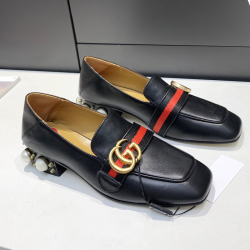 Gucci Womens Shoes Casual Loafers Design Luxury Brand Leather Women's jumbo GG Princetown loafer with Original Box 475094 UKO60 2588