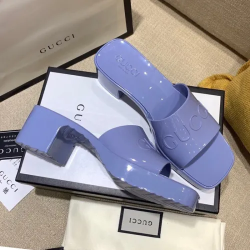 Gucci Womens Shoes Sandals Slides Slippers Luxury Brand Thick Sole 5cm Heel Design Women's GG slide sandal with Original Box