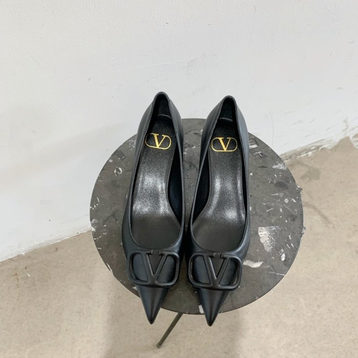 Valentino Women Shoes Mule Flip Flop Sandals VLOGO SIGNATURE CALFSKIN PUMP 45MM / 1.8 IN. with Original Box ZW2S0Q63MZF0NO