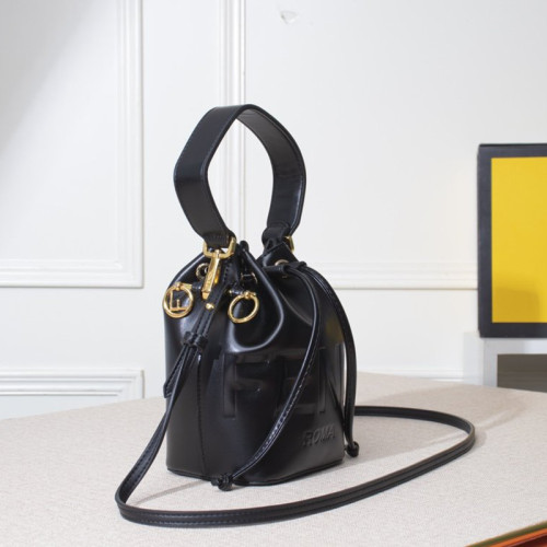 Fendi Womens Bag MON TRESOR Black Leather Mini-Bag