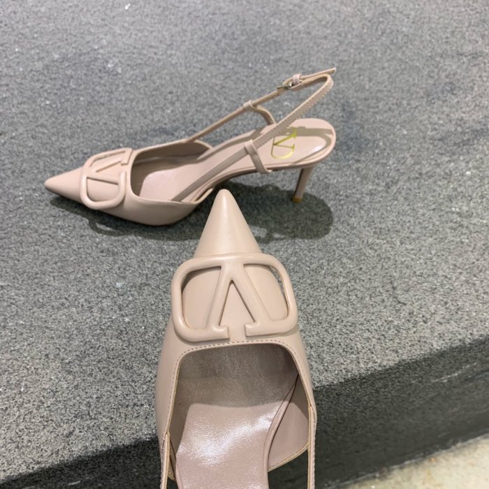 Valentino Women Shoes Mule Flip Flop Sandals VLOGO SIGNATURE CALFSKIN SLINGBACK PUMP 80 MM / 3.15 IN. ZW2S0R01MZFP45 with Original Box