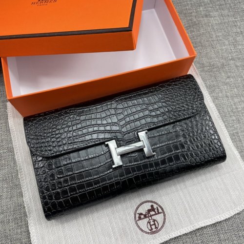 Hermes Womens Mens Wallets Purse Constance Clutch Leather Design Coin Bag with Original Box
