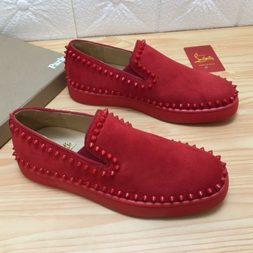 Christian Louboutin Mens Shoes Luxury Brand Red Bottom Design Pik Boat Mens Flat