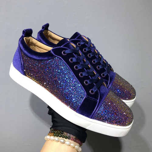 Christian Louboutin Mens Shoes Luxury Brand Red Bottom Design Louis Junior Spikes Flat with Original Box CL sneakers