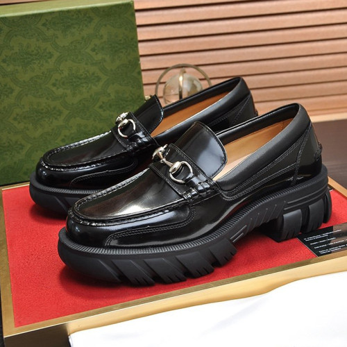 Gucci Mens Shoes Leather Design Luxury Brand Business Dress Shoes for Men with Original Box