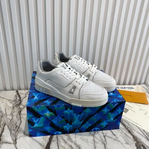 Louis Vuitton Men Shoes Fashion Design Luxury Brand LV TRAINER SNEAKER 1A8WB9 White Grained calf leather with Original Box