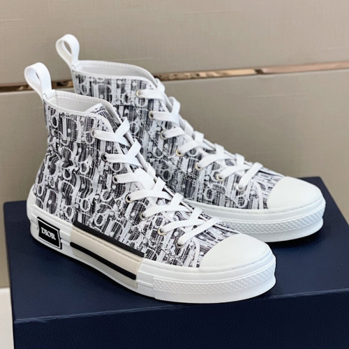 Dior Mens Shoes Sneakers Casual Luxury Brand B23 HIGH-TOP SNEAKER Dior Oblique Canvas with Original Box 3SH118ZMK_H761